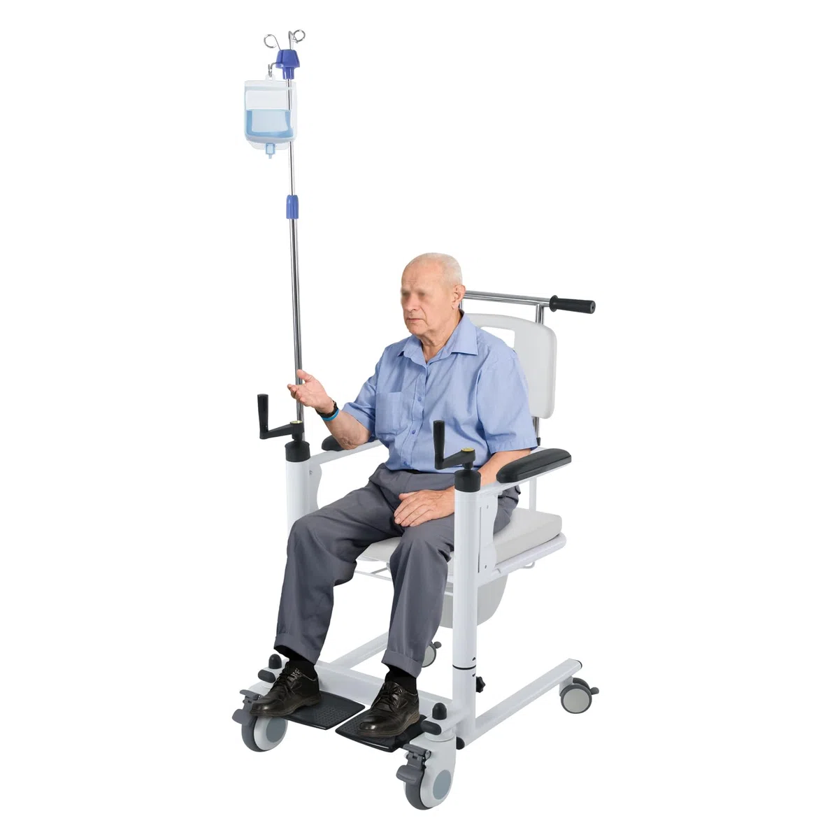 Multifunktionaler Lift Transferstuhl, Patientenlift Transfer Rollstuhl, 120kg Transfer Stuhl, Lift Rollstuhl für Zuhause, Höheneinstellbar, 180° geteilte Sitzfläche, Für Pflege zu Hause Krankenhaus