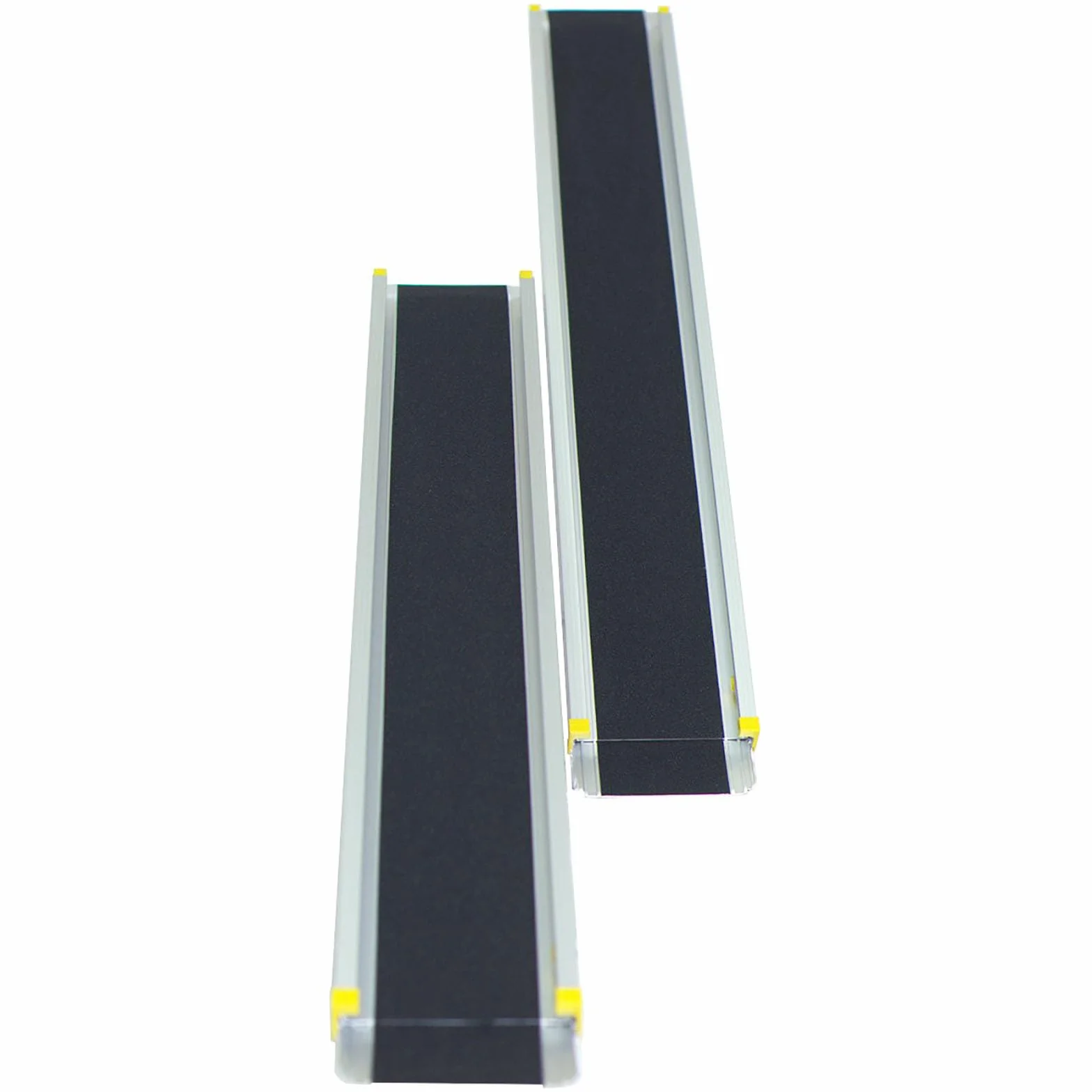 COSTWAY 2 x Rollstuhlrampe bis 270 kg, 121,5-212,5 cm, Teleskoprampe mit Antirutsch Belag, Teleskop-Rampe Paar Aluminium, Auffahrschiene rutschfest, Laderampe Rampe Alu