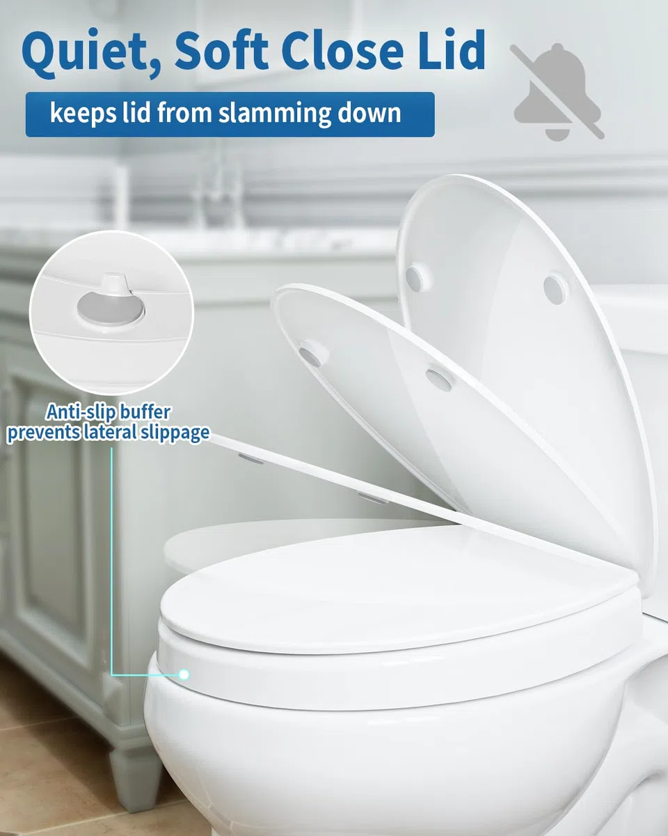 SAMODRA Toilettensitzerhöher 5cm mit Bidet - Befestigung von oben