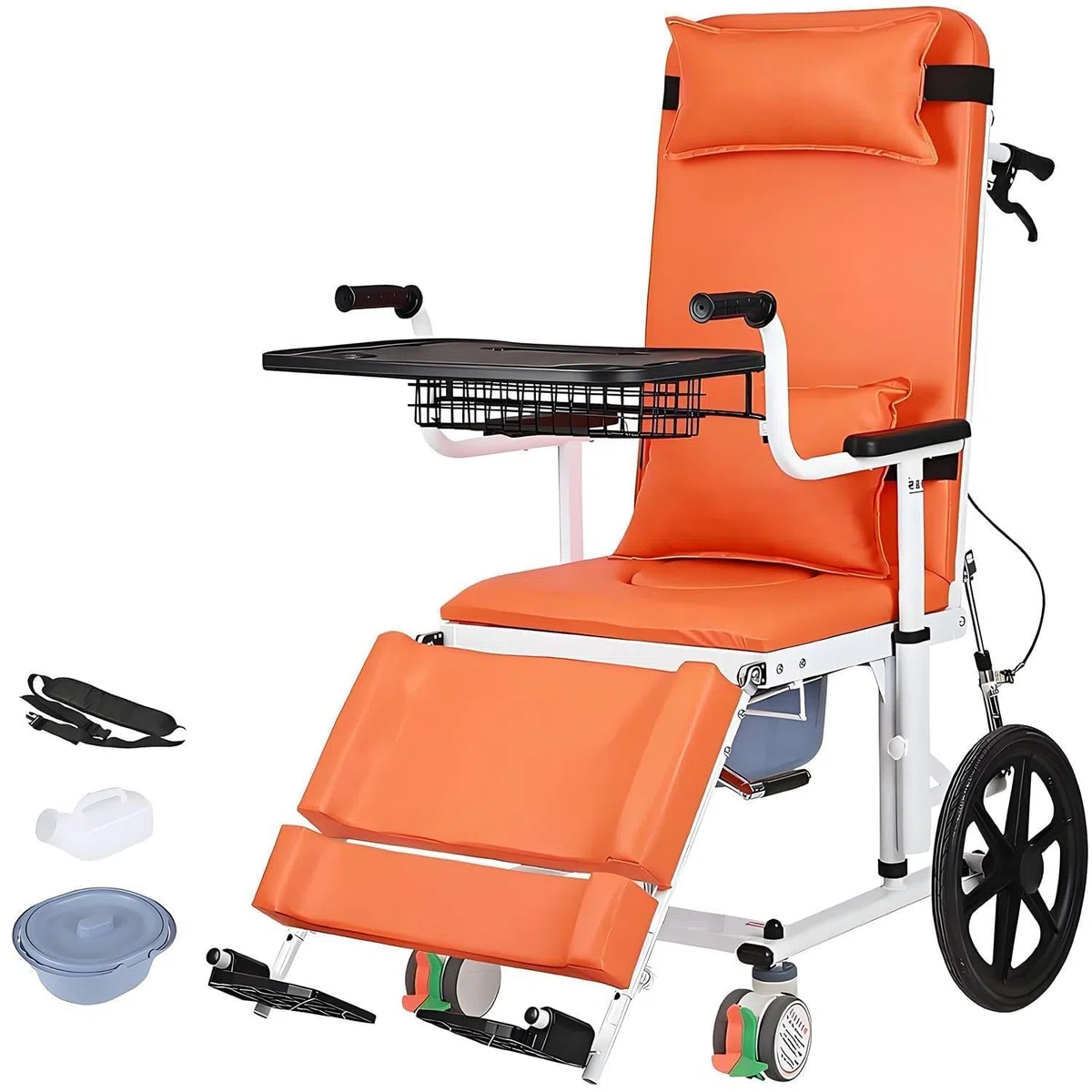 Hydraulischer Patientenlift-Transferstuhl für Zuhause, mit Esstisch, 180 kg Tragkraft, Transferliftstuhl zum Badezimmer für Senioren mit Behinderung, für Transfers von Betten, Sofas, Toiletten