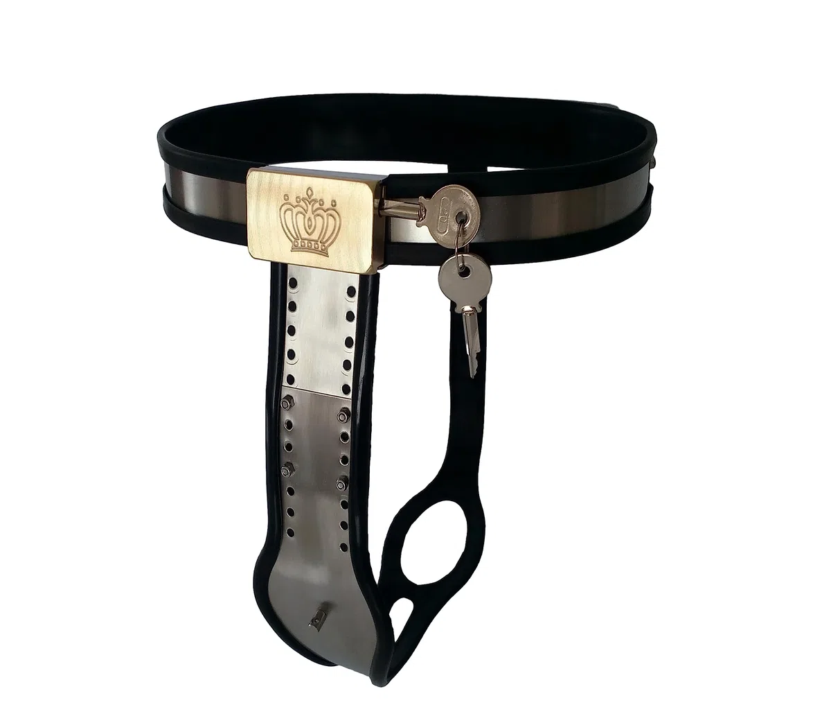 Damen Keuschheitsgürtel Mit Anal Und Vaginalplugs 304 Edelstahl Material Chastity Belt Für Damen Extrem SM Keuschheitsschloss Aus Metall Sex Sexspielzeug Set Für Paare,130/140CM