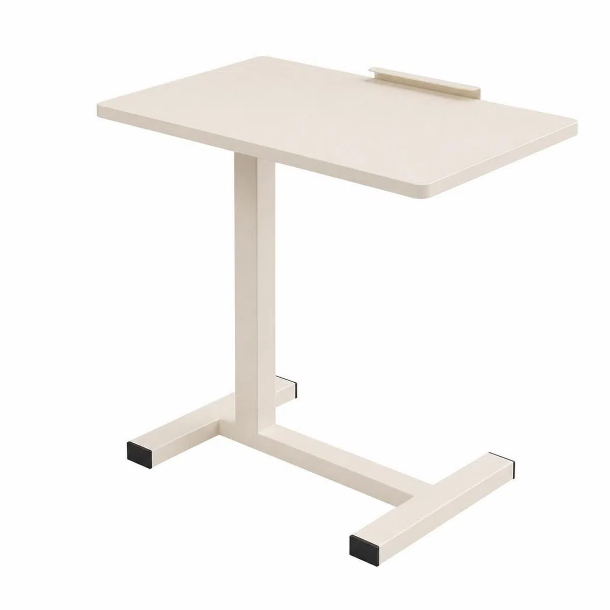 Höhenvstellbar Pflegetisch mit Rollen | betttisch mit C-förmig, stabil, laptoptisch Rollen, für schlafzimm, senioren, Cremeweiß