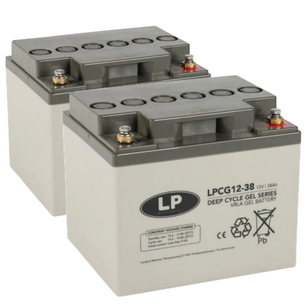 Bleigel Akku 2X 12V 38Ah kompatibel zu Rollstuhl E-Mobil Seniorenmobil u.a. passend zu AGM Batterien mit 40Ah 45Ah 50Ah