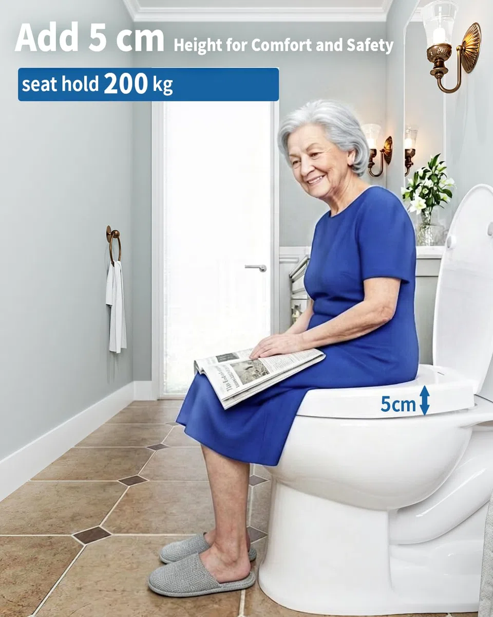SAMODRA Toilettensitzerhöher 5cm mit Bidet - Befestigung von oben