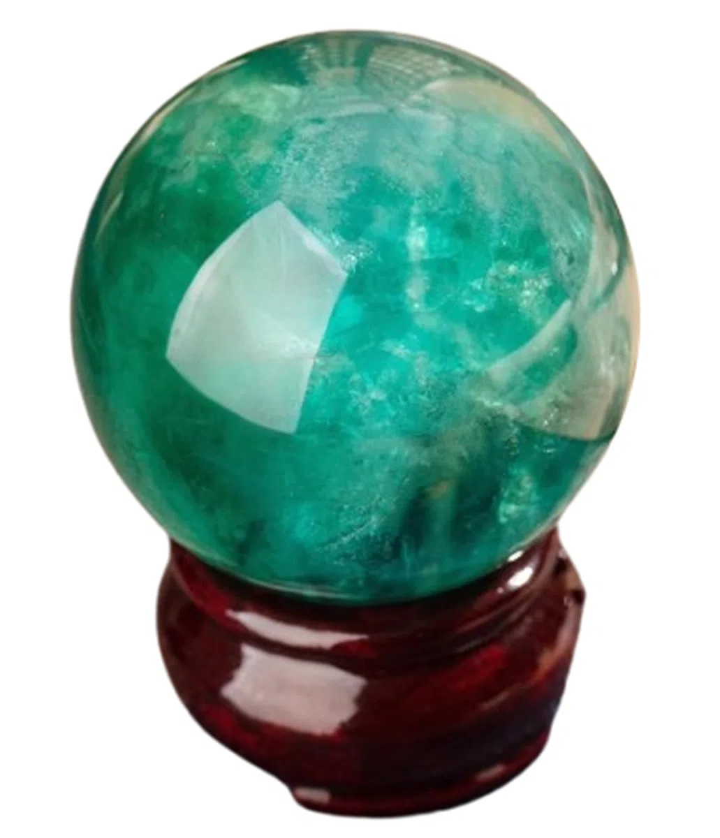 Kristallkugel, 3,9", natürliche dekorative Kugel mit Ständer, Feng Shui Stein Edelsteinkugel Meditation Hexerei(3.9"(10cm))