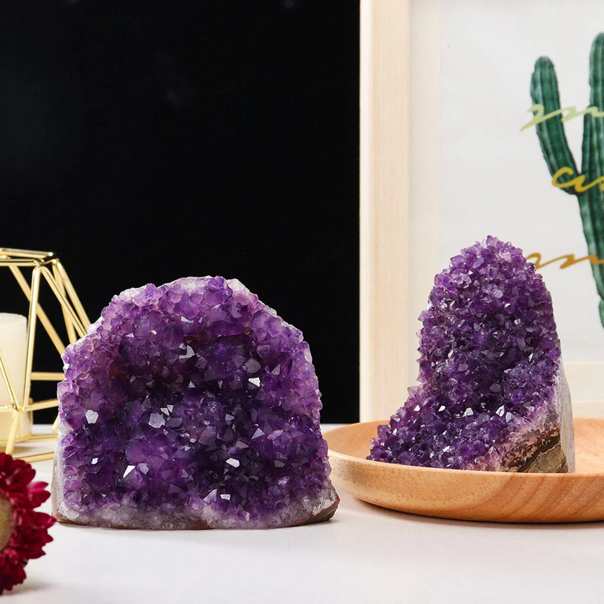 Natürlicher Amethyst-Kristall-Cluster Bergkristall-Quarz-Cluster-Amethyst-Edelstein-Exemplar Rohe Druzy-Geode-Quarz-Stein-Figur for Reiki-Heimdekoration, 1 kg Voller Textur (Size : 1.7kg)