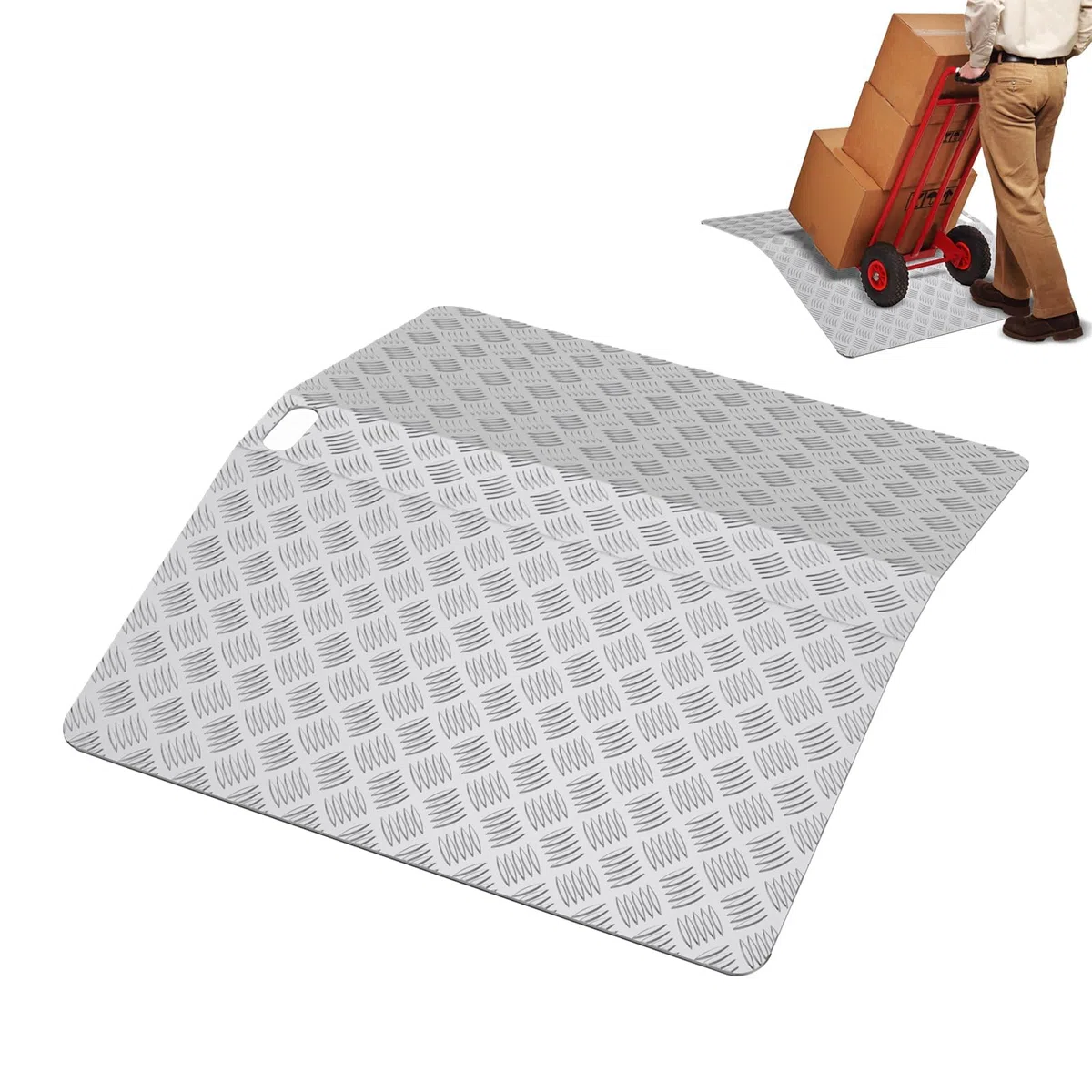 ACXIN Schwellenrampe Türschwellenrampe Rollstuhlrampe,Aluminium Rampe türschwelle,rutschfest Schwellenbrücke Tragbare mit Griffe,Tragfähigkeit 270 kg (100 x 70 x 10 cm)