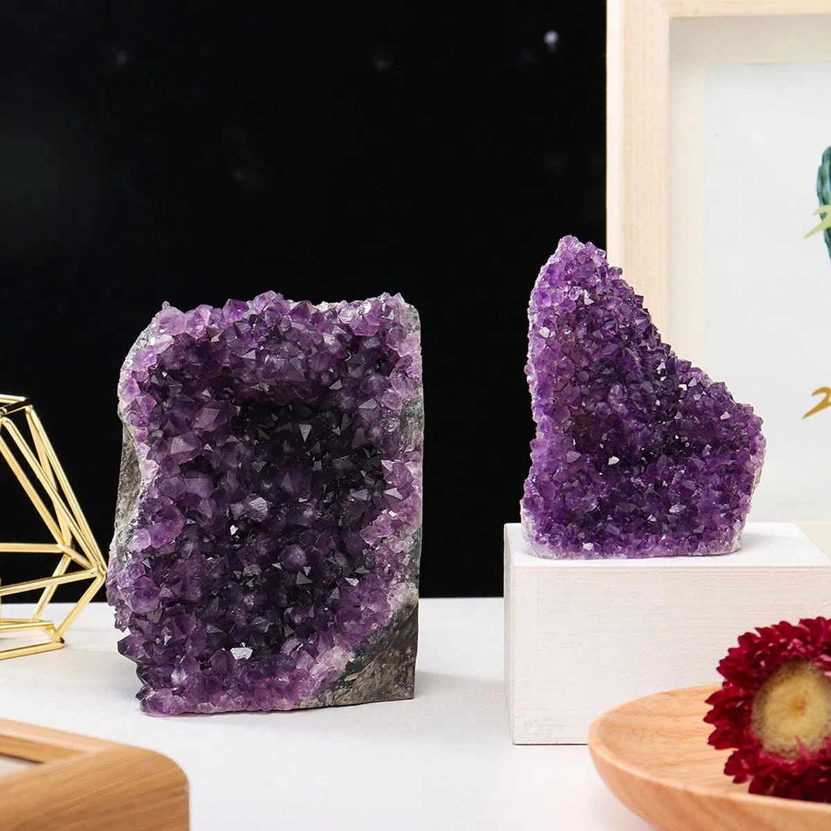Natürlicher Amethyst-Kristall-Cluster Bergkristall-Quarz-Cluster-Amethyst-Edelstein-Exemplar Rohe Druzy-Geode-Quarz-Stein-Figur for Reiki-Heimdekoration, 1 kg Voller Textur (Size : 1.7kg)