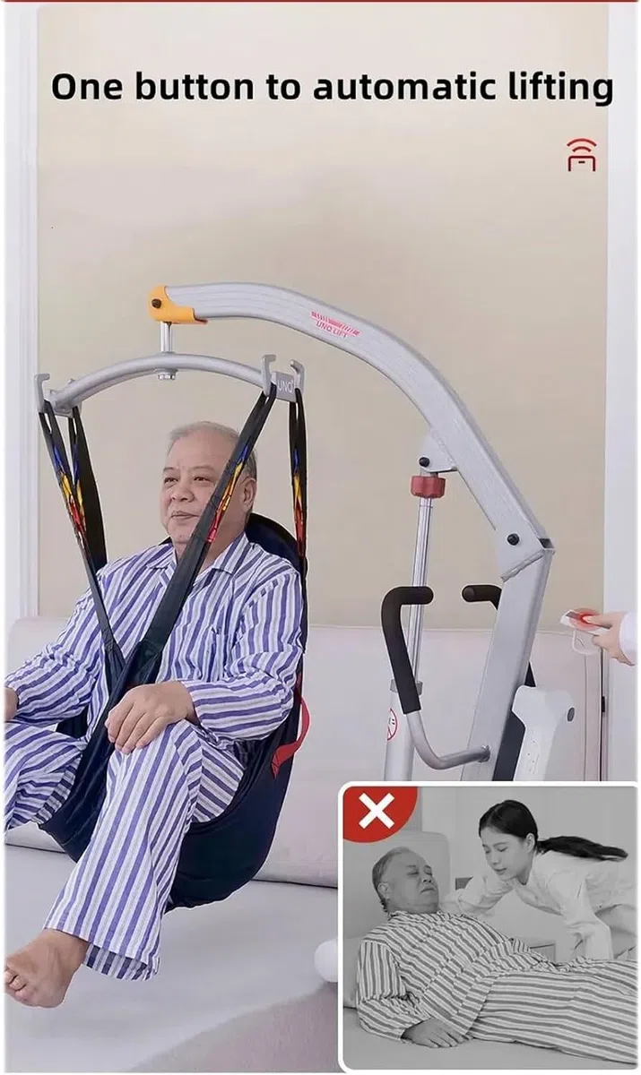 Zusammenklappbarer Patientenlifter, Hochleistungs-Elektro-Hydraulik-KöRpertransfer, Hochleistungs-Patientenliftschlinge Aus GanzköRpernetz, für Die HäUsliche Pflege, GewichtskapazitäT 400 Lb