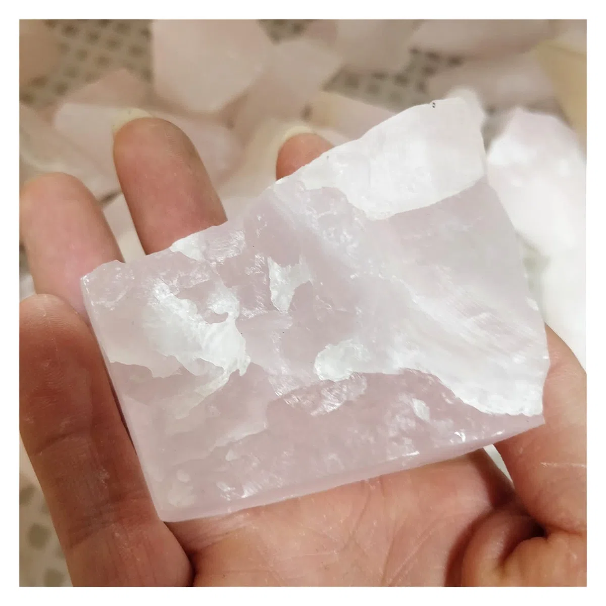 Natürlicher roher rosafarbener Calcit-Kristall-Rohstein-Mineralproben-Rosen-Dekor-ursprüngliche Quarz-Massenquarz-Steine Voller Textur (Size : 1kg in Bulk)