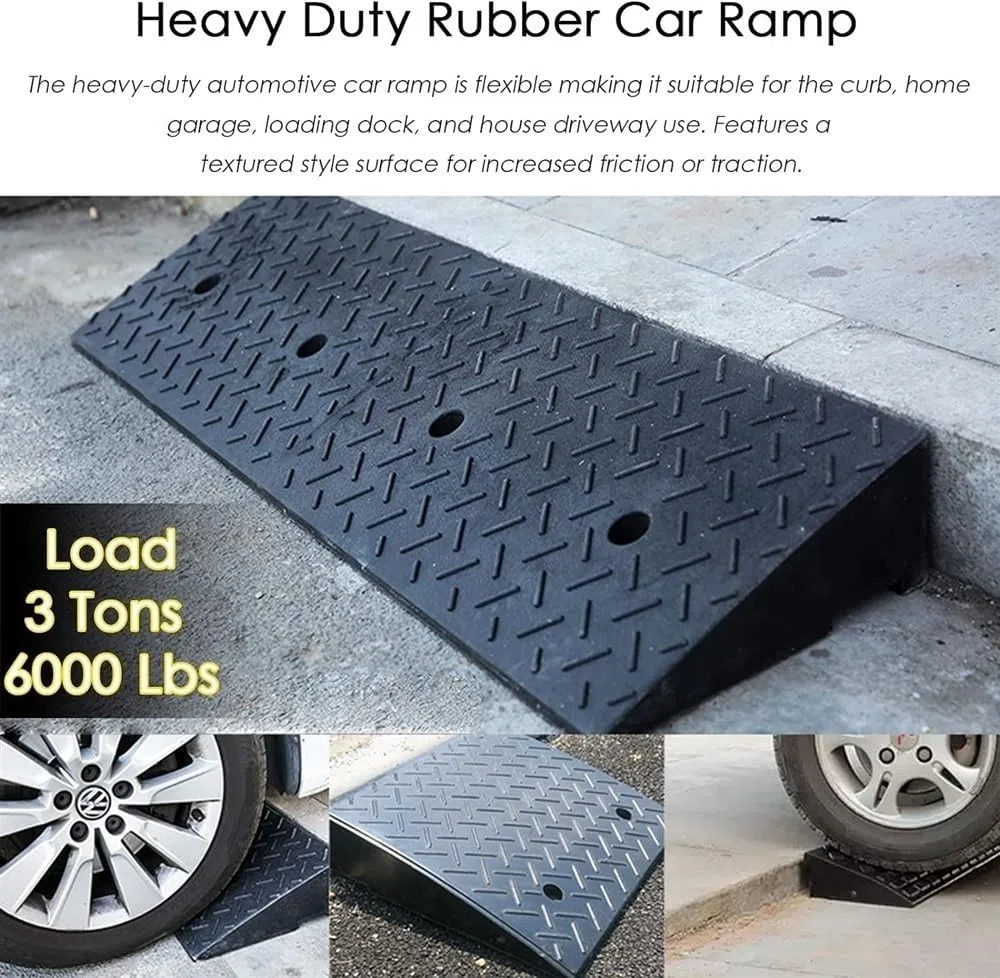 Schwellenrampen Aus Gummi – Tragbare Autorampen, Schwellenrampen Aus Schwarzem PVC-Kunststoff, Robuste Gummirampen Für Rollstühle, Wohnwagen Und Wohnmobile(100x25x10cm)