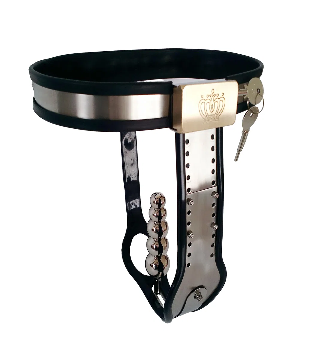 Damen Keuschheitsgürtel Mit Anal Und Vaginalplugs 304 Edelstahl Material Chastity Belt Für Damen Extrem SM Keuschheitsschloss Aus Metall Sex Sexspielzeug Set Für Paare,130/140CM