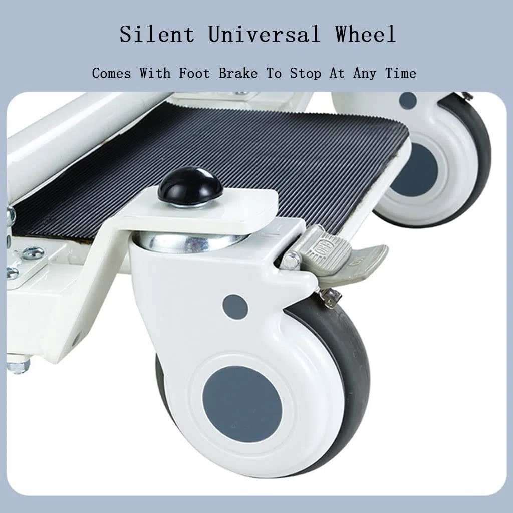 Rollstuhl-Elektro-Patientenlifter-Rollstuhl mit klappbarer Armlehne und leisem Universalrad für ältere und behinderte Menschen zu Hause