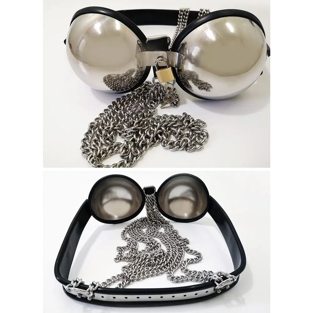 3pcs Damen Keuschheitsgürtel BDSM Bondage Set mit BH Schenkel-Ring und Keuschheit Gürtel, Edelstahl Restraint Unterwäsche Fetisch Erotisches Dessous Sex Spielzeug Für Frauen (Silber, 60cm-90cm)