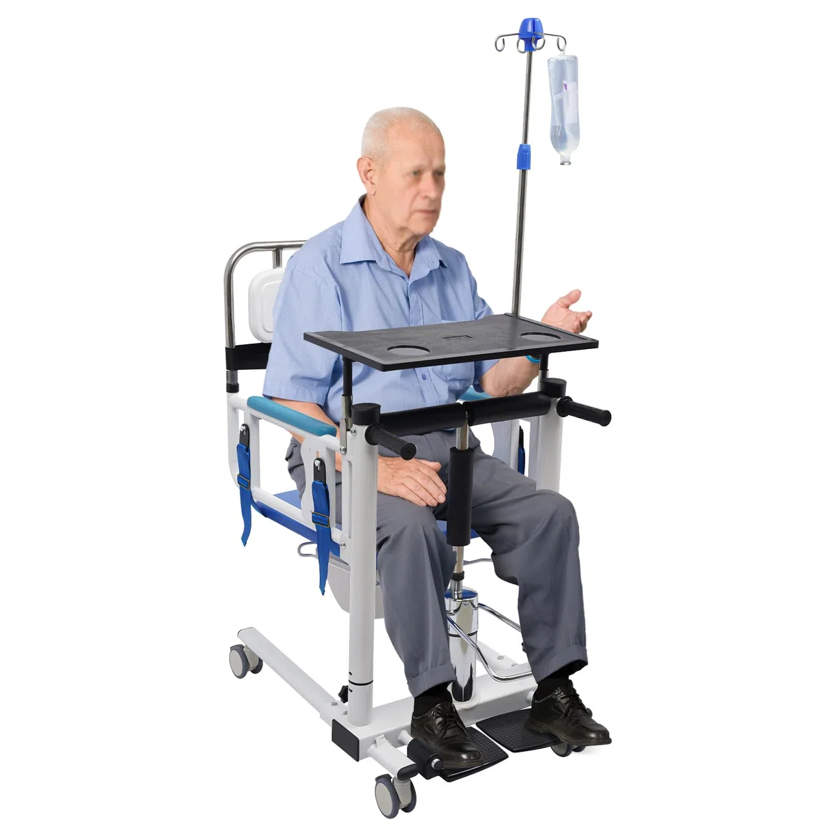 Elektrischer Patientenlift Transferstuhl,Klappbarer Liftrollstuhl für den Heimgebrauch,Klappbarer Rollstuhl Heimtransferstuhl Baderollstuhl Kommode Baderollstuhl