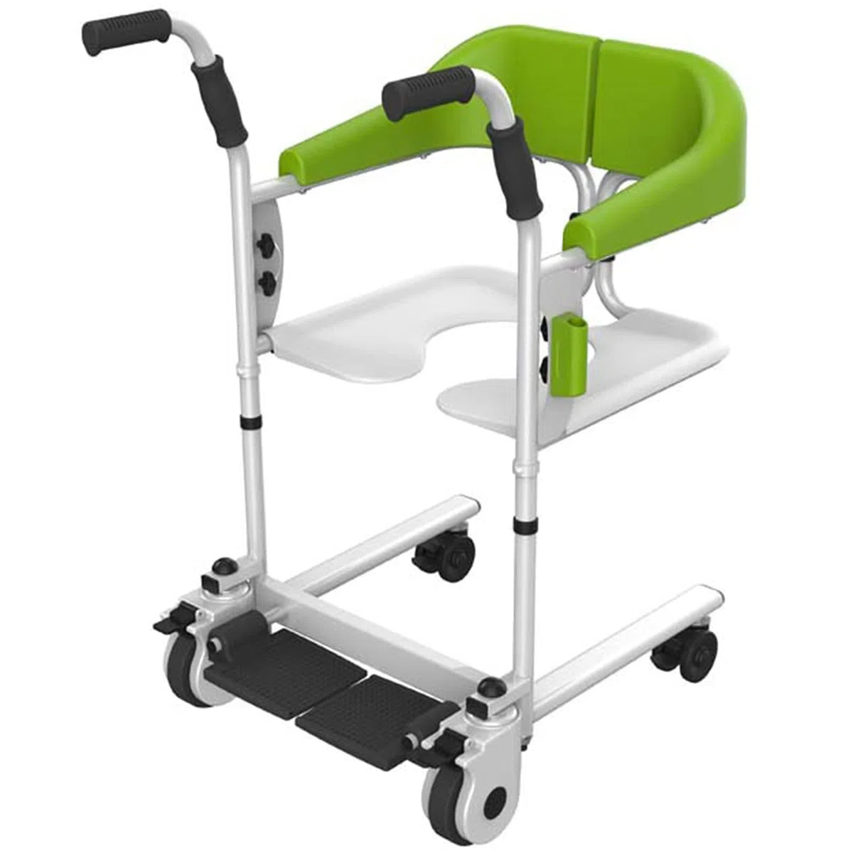 Transportrollstuhl aus Stahl, Patientenlift von Mobile Patient Lift, Bettdusche für Behinderte mit 180° Split Sea, Grün