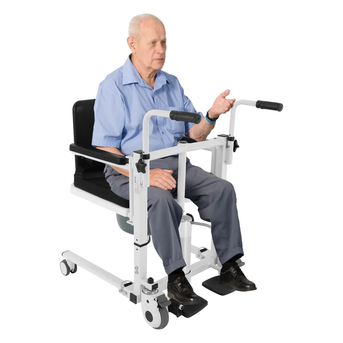 Hydraulischer Transferstuhl mit Toiletteneinsatz, Patientenlifter