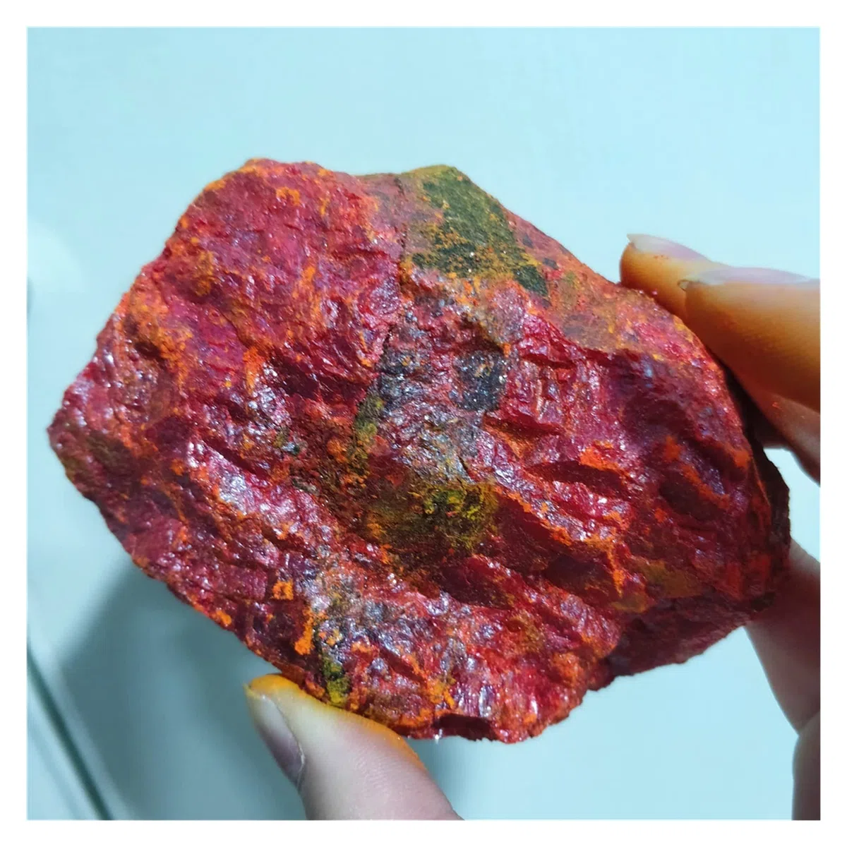 Echte natürliche gelbe Arsen-Rohe raue Mineralien-Stein-Massen-Exemplar-Monokristall-rote geologische Dekoration Voller Textur (Size : 1kg in Bulk)