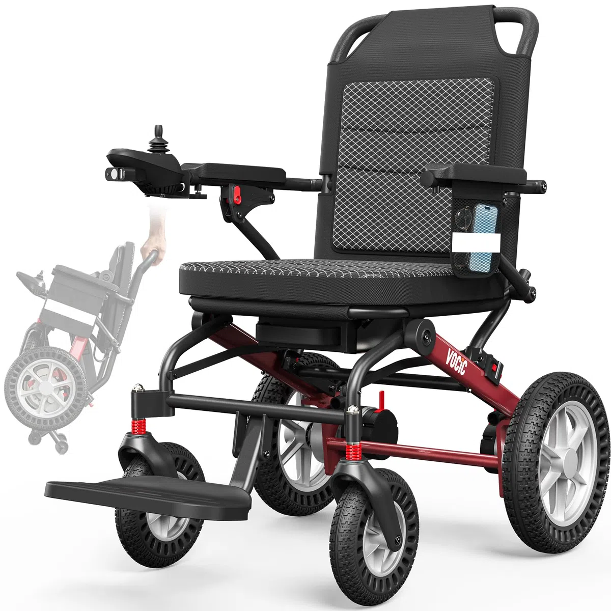 VOCIC V21 Elektrischer Rollstuhl faltbar leicht für Senioren 18.2KG